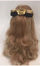 Load image into Gallery viewer, Chanel 12P, 2012 Spring Black Gold Camellia Flower Barrette Hair Accessory Clip