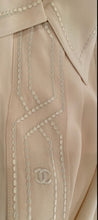 Load image into Gallery viewer, Vintage Chanel Ecru Embroidered CC Blouse Top US 12
