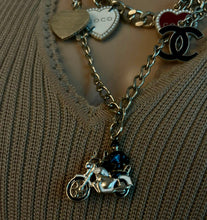 Load image into Gallery viewer, Chanel 10P 2010 Spring Coco Motorcycle Hearts Gold Chain Link Layered Belt/Necklace