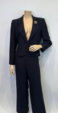 Load image into Gallery viewer, Chanel 02C 2002 Cruise Dark Navy Pants Jacket Suit Set FR 42 US 6/8