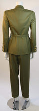 Load image into Gallery viewer, 96A, 1996 Fall Vintage Chanel Rare Military Olive Green Belted Jacket Pant Suit Set FR 36
