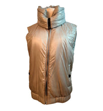 Load image into Gallery viewer, Chanel Silver Grey Zip Up Hooded Puffer Vest FR 42