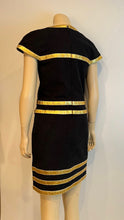 Load image into Gallery viewer, NWT Chanel 19A 2019 Fall Paris Egypt Runway Black Gold Trim Dress FR 34 US 4