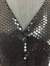 Load image into Gallery viewer, Chanel 03C 2003 Cruise Resort Silk Charmeuse Vest with black sequins FR 42