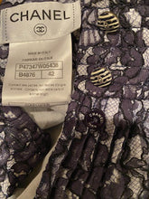 Load image into Gallery viewer, Chanel Navy Blue Cotton Camellia Floral Print Lace Dress FR 42 US 6
