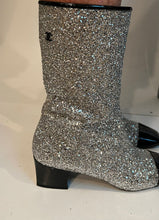 Load image into Gallery viewer, Chanel 17A, 2017 Silver Metallic Glitter Boots EU 41 US 9.5