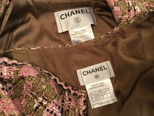 Load image into Gallery viewer, Chanel Vintage 03P, 2003 Spring Pink Brown Tweed Cotton jacket blazer skirt suit set FR 38 US 4