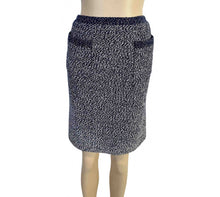 Load image into Gallery viewer, 97C, 1997 Cruise Chanel Vintage Navy and White Tweed Skirt FR 38 US 6