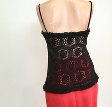 Load image into Gallery viewer, Chanel Vintage 04A 2004 Fall Autumn Crochet Camisole Black Tank Top FR 38 US 4/6