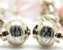 Load image into Gallery viewer, Chanel 19S 2019 long pierced CC pink bead Pearl dangle earrings