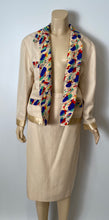 Load image into Gallery viewer, 1980 Collection 26 Chanel vintage beige Ecru silk linen skirt suit FR 40