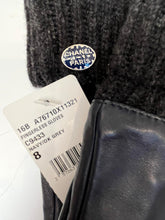 Load image into Gallery viewer, NWT Chanel 2016 16B Leather Cashmere Navy/Black/Dark Grey Fingerless Gloves Size 8