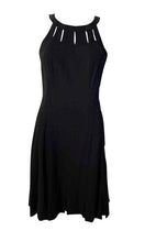 Load image into Gallery viewer, Chanel Black 11A, 2011 Fall halter pleated keyhole Dress Wool Satin US 6