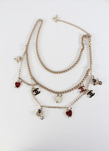 Load image into Gallery viewer, Chanel 10P 2010 Spring Coco Motorcycle Hearts Gold Chain Link Layered Belt/Necklace
