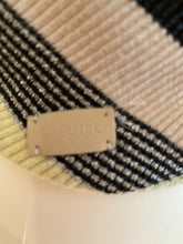 Load image into Gallery viewer, Chanel 01P, 2001 Spring Camellia ribbed shoulder striped top blouse FR 38