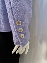 Load image into Gallery viewer, NWT New with Tags Chanel 98P, 1998 Spring Vintage Lilac/Blue double breasted jacket blazer FR 40