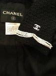Load image into Gallery viewer, Chanel 03P Spring Black Pearl Scallop Trim wool Cardigan Jacket FR 38 US 4