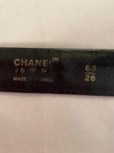 Load image into Gallery viewer, 96C Chanel Vintage Rare Black Leather CC Logos Belt Sz 65/26 US 2/4