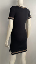 Load image into Gallery viewer, NWT Chanel 10P, 2010 Spring black gold trim chain dress FR 38