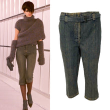 Load image into Gallery viewer, Chanel 00A 2000 Fall Capri Jeans Pants w Chanel Denim Belt FR 40 US 6