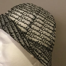 Load image into Gallery viewer, NWT New with Tags Chanel 15S waterproof cloche black white bucket rain Hat Sz Medium
