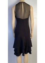 Load image into Gallery viewer, Chanel 03P 2003 Spring Silk Chiffon Black Dress FR 38