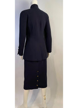 Load image into Gallery viewer, 93P/93A 1993 Chanel Boutique Vintage Dark Navy Skirt Suit Set FR 36/38