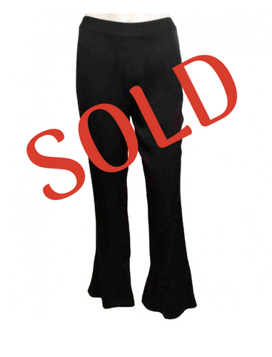 Chanel 01A, 2001 Fall Black Flare Bottom Satin Flare Pants FR 40