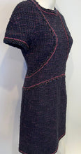 Load image into Gallery viewer, Chanel Navy Blue Black Pink Tweed Dress FR 40 US 6/8