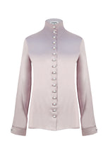 Load image into Gallery viewer, Chanel Satin Silk Pearl CC logo buttons Ivory Blouse FR 34