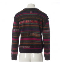 Load image into Gallery viewer, Chanel 12A RTW striped multicolor beaded Strass wool oversized pullover jumper sweater FR 38