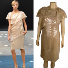Load image into Gallery viewer, Chanel 08P 2008 Spring Beige Sequin Cocktail Dress FR 36 US 4