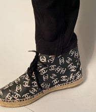 Load image into Gallery viewer, Chanel 15S, 2015 Summer Hightop CC logo Leather Espadrille sneakers EU 38 US 7.5/8