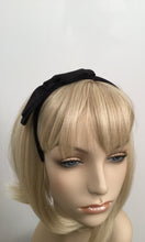 Load image into Gallery viewer, Chanel Black Satin Bow HeadBand Hair Accessory