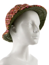 Load image into Gallery viewer, Vintage Chanel pink green multicolor wool tweed hat size 57