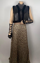 Load image into Gallery viewer, Chanel 03A 2003 Fall Long Maxi Gold Sequin Skirt FR 42