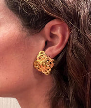 Load image into Gallery viewer, Vintage Chanel 97P 1997 Spring Gold CC Clip on Earrings