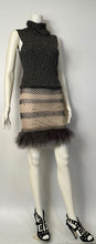 Load image into Gallery viewer, Rare New with Tags Chanel 03A 2003 Fall Beige Brown Pearl Feather Trim Mini Skirt  FR 38