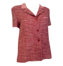 Load image into Gallery viewer, Vintage Chanel 02P, 2002 Spring Pink/Red Short Sleeve Tweed Jacket FR 42