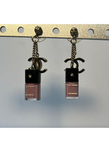 Load image into Gallery viewer, Chanel 08A 2008 Fall Pink Gold Miniature Nail Polish Dangle Pierced Earrings
