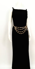 Load image into Gallery viewer, 1989 Chanel Vintage Crystal MultiStrand Chain Belt Gold Metal