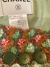 Load image into Gallery viewer, Rare Vintage Chanel 02P, 2002 Spring Heavy Green Pink Tweed Multicolor Jacket FR 46 US 16