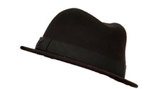 Load image into Gallery viewer, Chanel Fur Felt Fedora grosgrain ribbon CC Crystal Logo Black Hat Sz 57