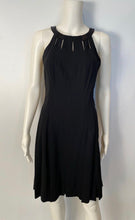 Load image into Gallery viewer, Chanel Black 11A, 2011 Fall halter pleated keyhole Dress Wool Satin US 6