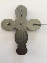 Load image into Gallery viewer, Chanel vintage 03A 2003 Fall Gripoix multicolor Glass Stone Oversized Cross Brooch Pin