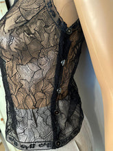 Load image into Gallery viewer, Chanel Black Sheer Lace Blouse Top Camisole US 4