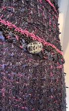 Load image into Gallery viewer, Chanel Navy Blue Black Pink Tweed Dress FR 40 US 6/8