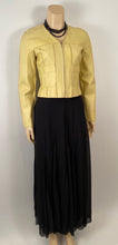 Load image into Gallery viewer, Vintage Chanel 99P, 1999 Spring yellow soft lambskin leather jacket FR 34 US 2/4