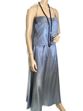 Load image into Gallery viewer, Chanel 00C 2000 Cruise Resort Dusty Blue Silk Skirt Set