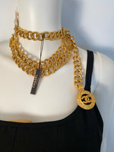 Load image into Gallery viewer, NWT New Chanel 94A gold medallion chain strand belt necklace accessory